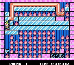 [Pic: Dana falls on the flame.  Ouch!]